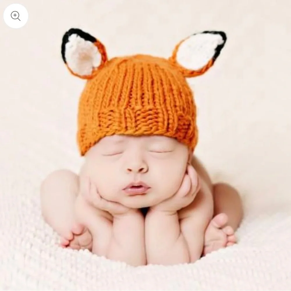 The Blueberry Hill | Rusty Fox Set‎ Acrylic Hand Knit Newborn Baby